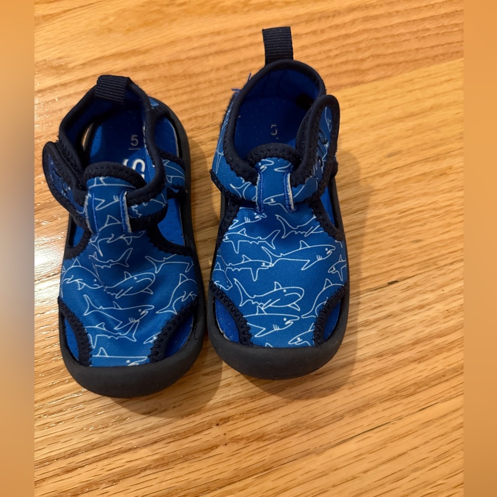 Blue Shark Print Kids' Water Shoes